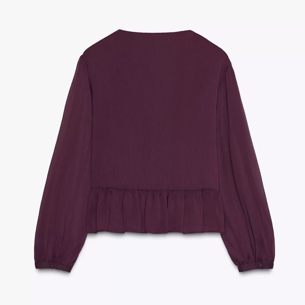 ZARA RUFFLED BLOUSE - Picture 8 of 10
